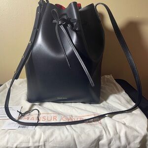 Mansur Gavriel Black Leather Bucket Bag